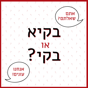 אתם שאלתם? אנחנו עונים! בקיא או בקי?