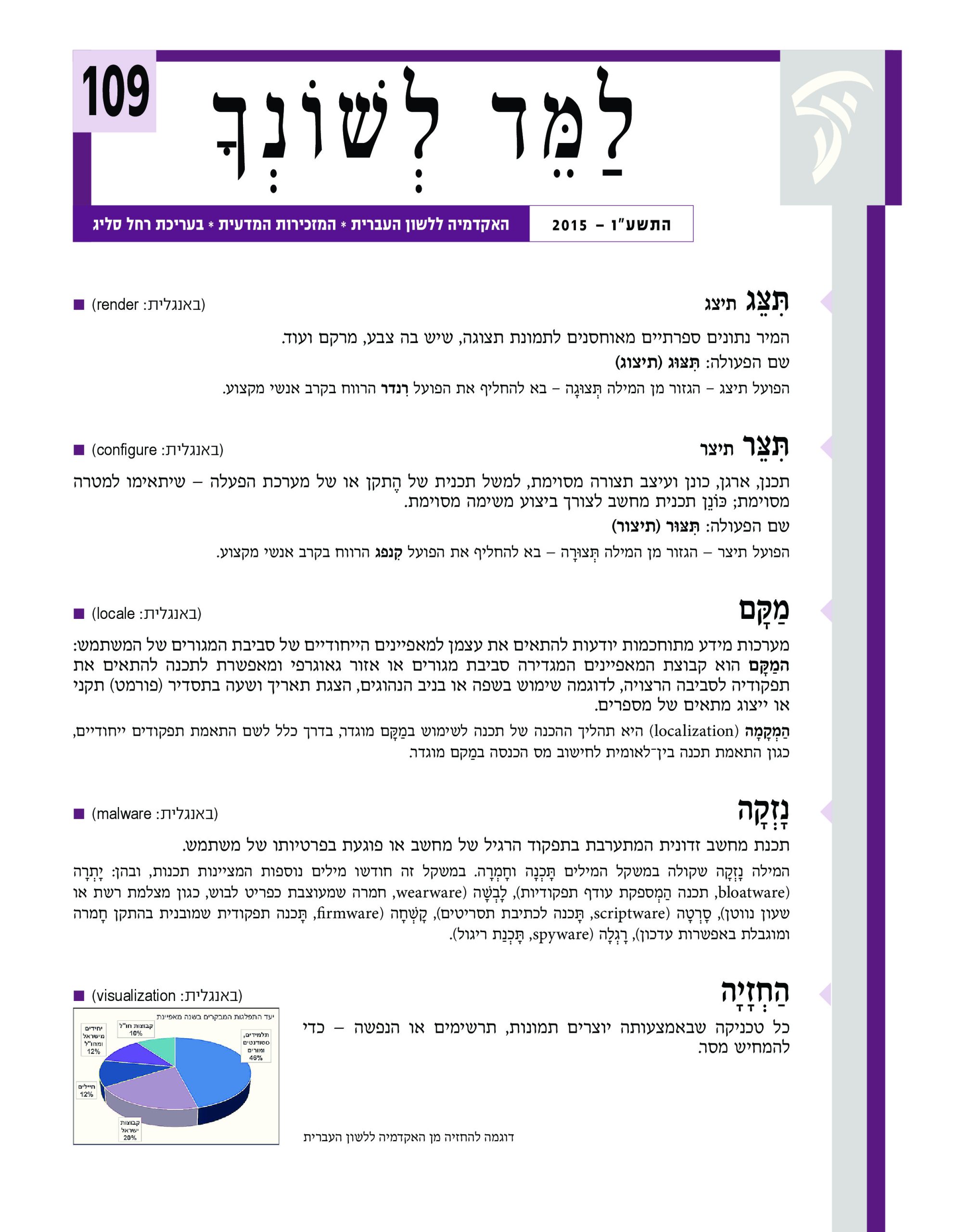 למד לשונך 109 - התשע"ו 2015