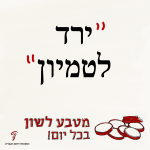 ירד לטמיון - מטבע לשון בכל יום