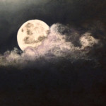 איור: ירח מאחורי ענן