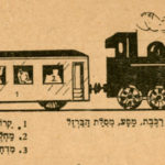 ציור רכבת מהחוברת הראשונה של מונחי הלשון והגדרת קטר, עשן, אד, רכבת, קרון, מחלקה, תא ומדחף